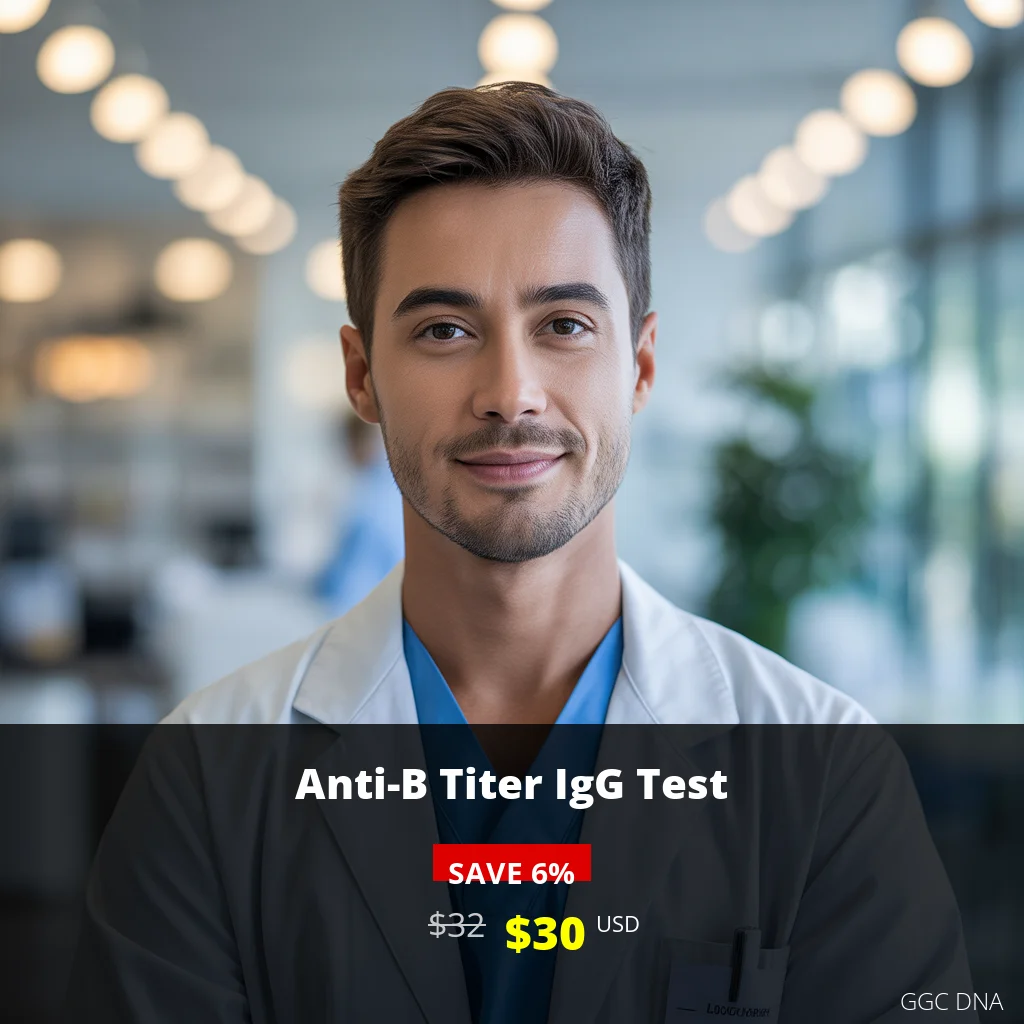 Anti-B Titer IgG Test USA - $30 USD | Comprehensive Blood Group Antibody Testing | GGC DNA