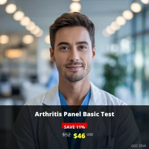 Arthritis Panel Basic Test USA - $46 USD | Comprehensive Autoimmune Screening | GGC DNA