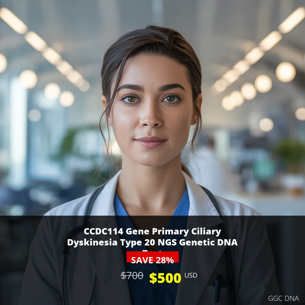CCDC114 Gene Primary Ciliary Dyskinesia Type 20 NGS Genetic DNA Test - $500 USD | Comprehensive Genetic Testing USA