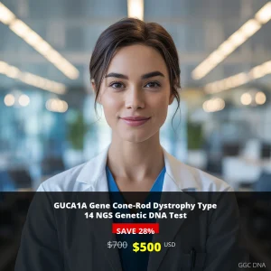 GUCA1A Gene Cone-Rod Dystrophy Type 14 NGS Genetic DNA Test - $500 USA | Comprehensive Genetic Testing for Inherited Retinal Disorders