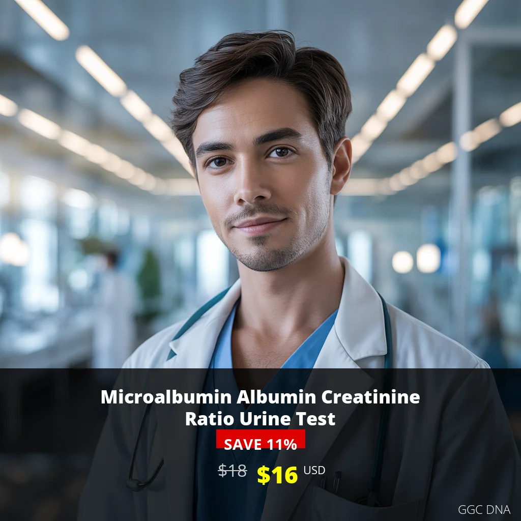 Microalbumin Albumin Creatinine Ratio Urine Test USA - $16 USD | Kidney Health Screening | GGC DNA