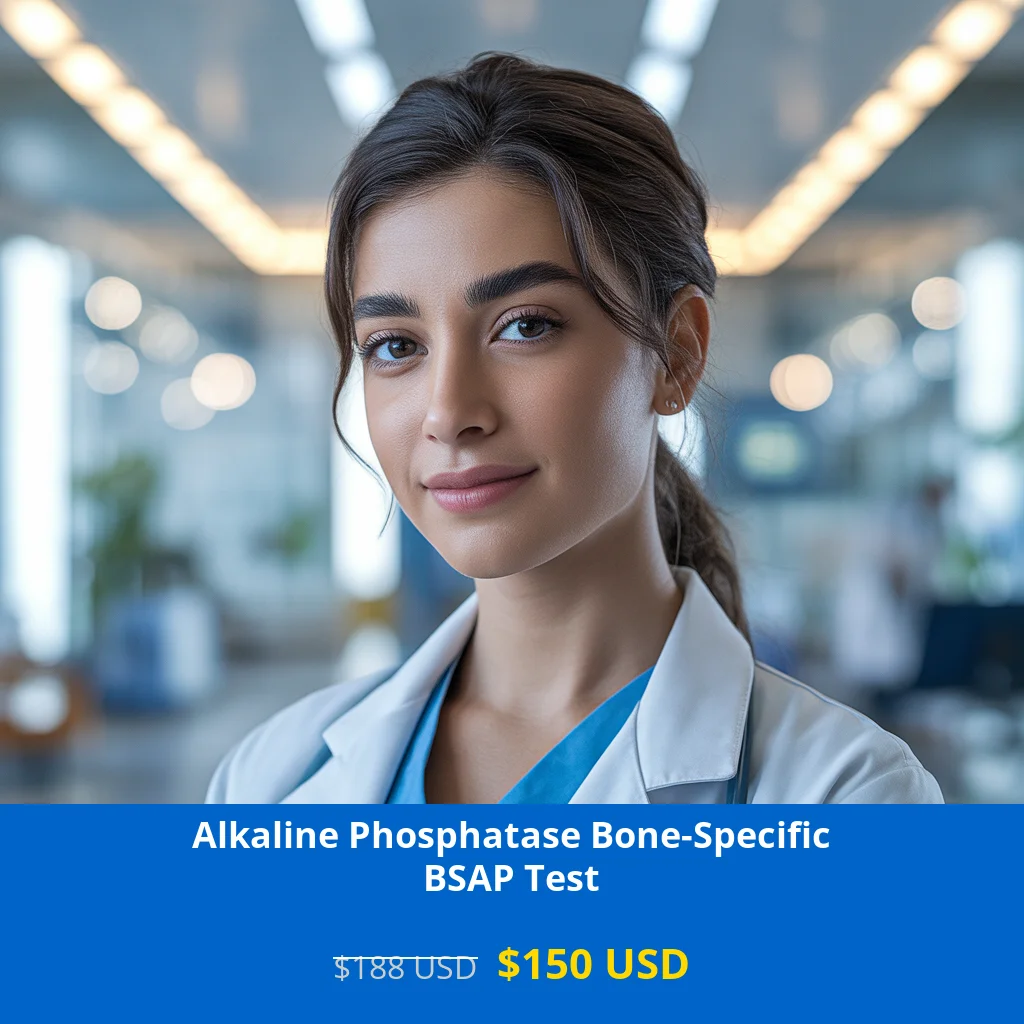 Get comprehensive bone health assessment with the Alkaline Phosphatase Bone-Specific BSAP Test for only $150 USD in USA. This specialized test detects bone turnover markers