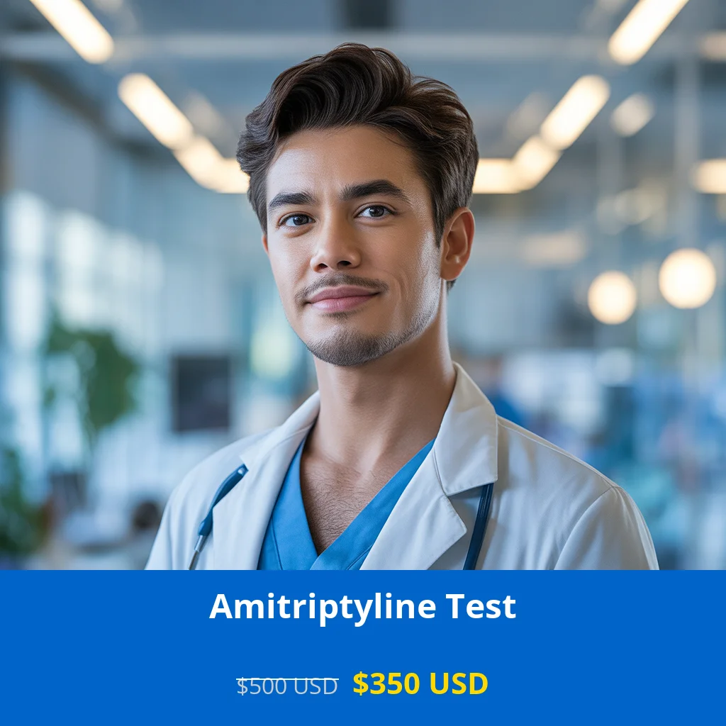Get comprehensive Amitriptyline therapeutic drug monitoring for only $350 USD. Our advanced chromatography/mass spectrometry testing ensures optimal medication levels for depression