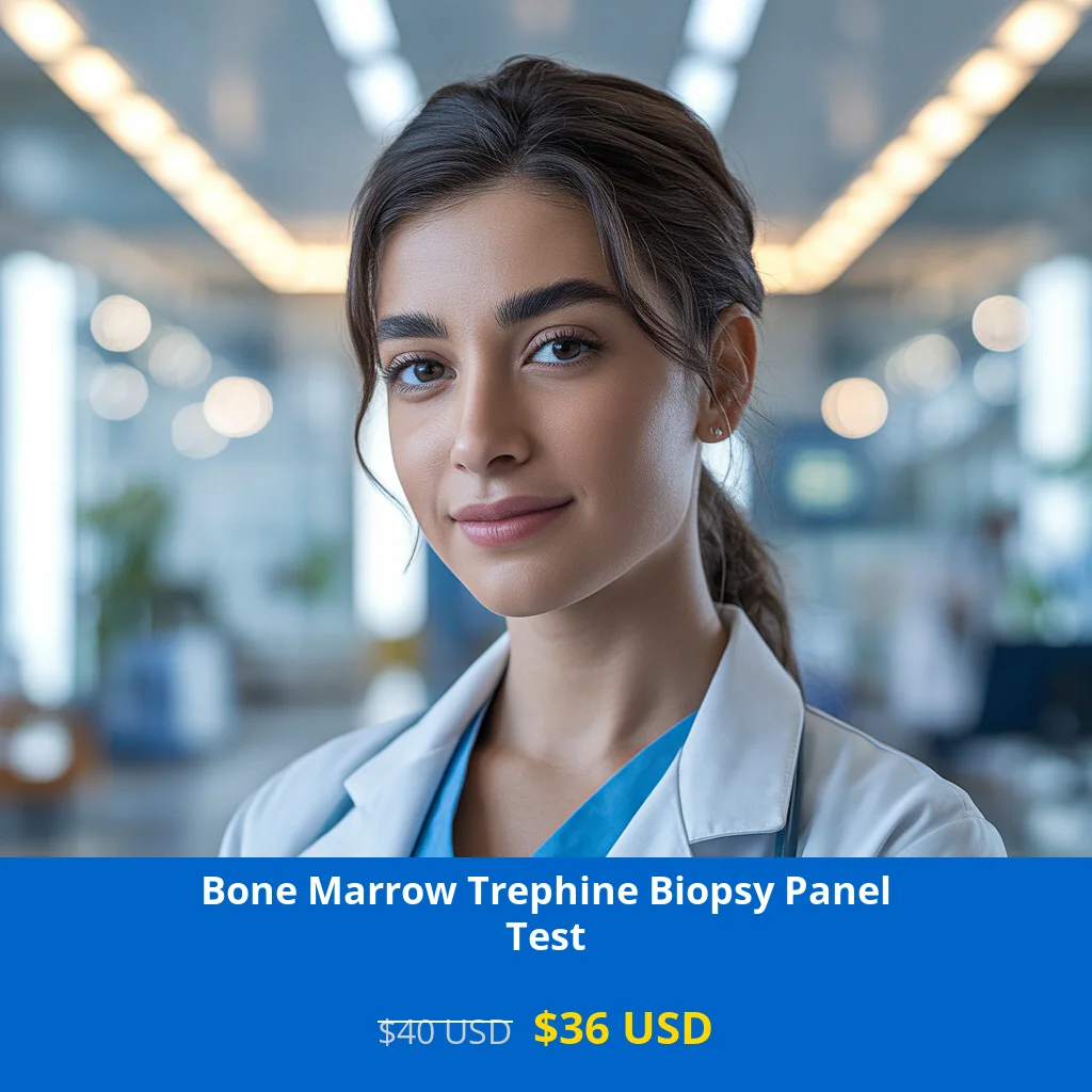 Get comprehensive bone marrow analysis with our Bone Marrow Trephine Biopsy Panel Test for only $36 USD. Essential for diagnosing blood disorders