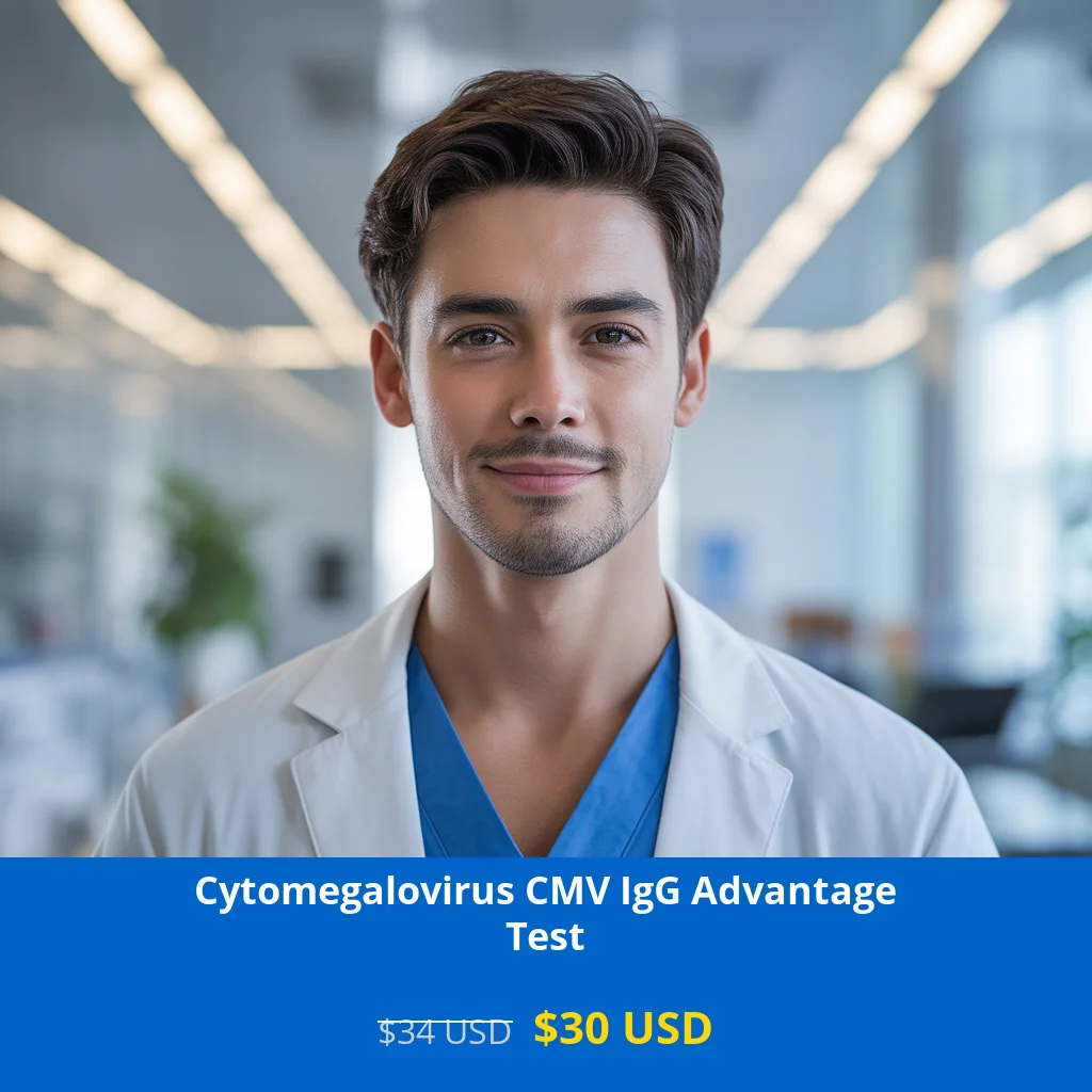 Get comprehensive CMV immunity testing with our Cytomegalovirus CMV IgG Advantage Test for only $30 in USA. Same-day results available across major cities including New York