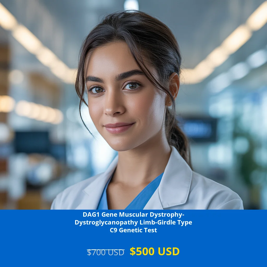 Get comprehensive DAG1 Gene Muscular Dystrophy-Dystroglycanopathy Limb-Girdle Type C9 NGS Genetic DNA Test for only $500 USD in USA. Advanced NGS technology detects limb-girdle muscular dystrophy mutations. Available in New York