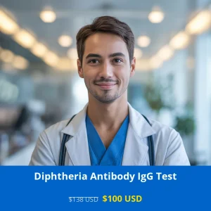 Get comprehensive Diphtheria immunity testing with our IgG antibody test for only $100 in USA. Assess vaccine protection