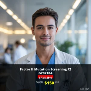 Factor II Mutation Screening F2 G20210A Test - $150 USD Price in USA | Thrombophilia Genetic Testing