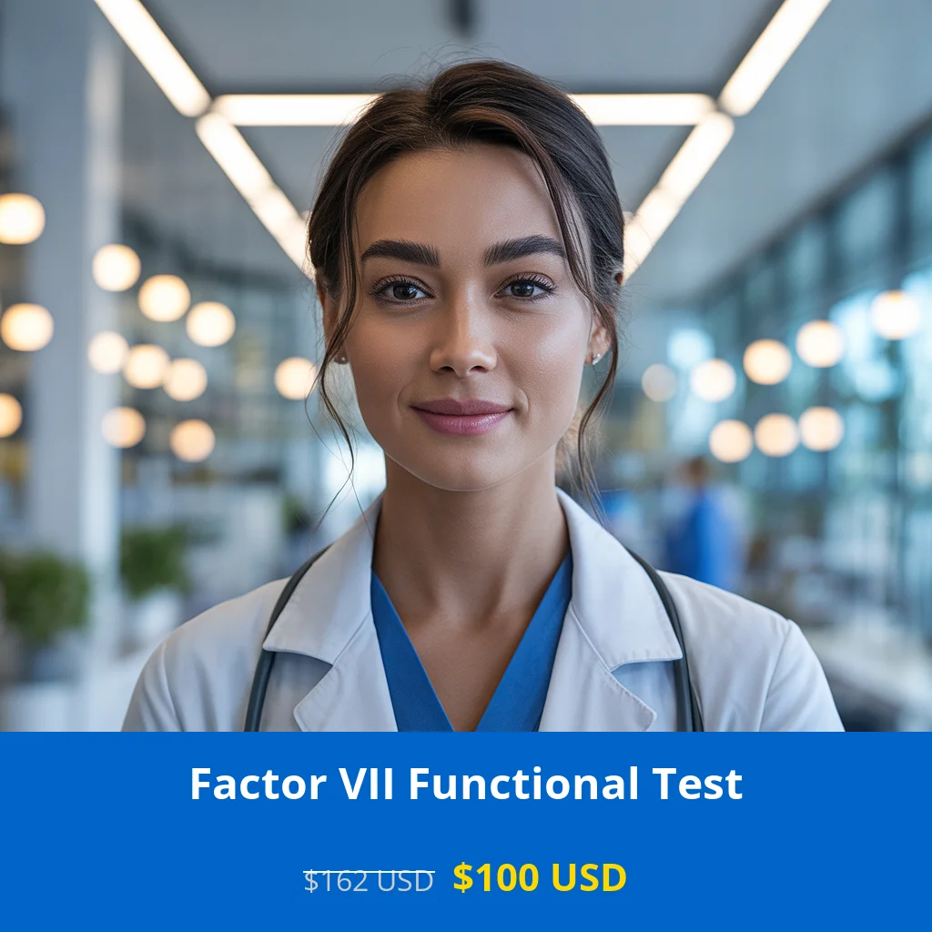 Get comprehensive Factor VII Functional testing in USA for only $100 USD. Essential for bleeding disorder diagnosis