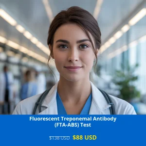 Get the FTA-ABS Test for syphilis detection at only $88 USD. Our Fluorescent Treponemal Antibody test provides accurate syphilis diagnosis across USA including New York