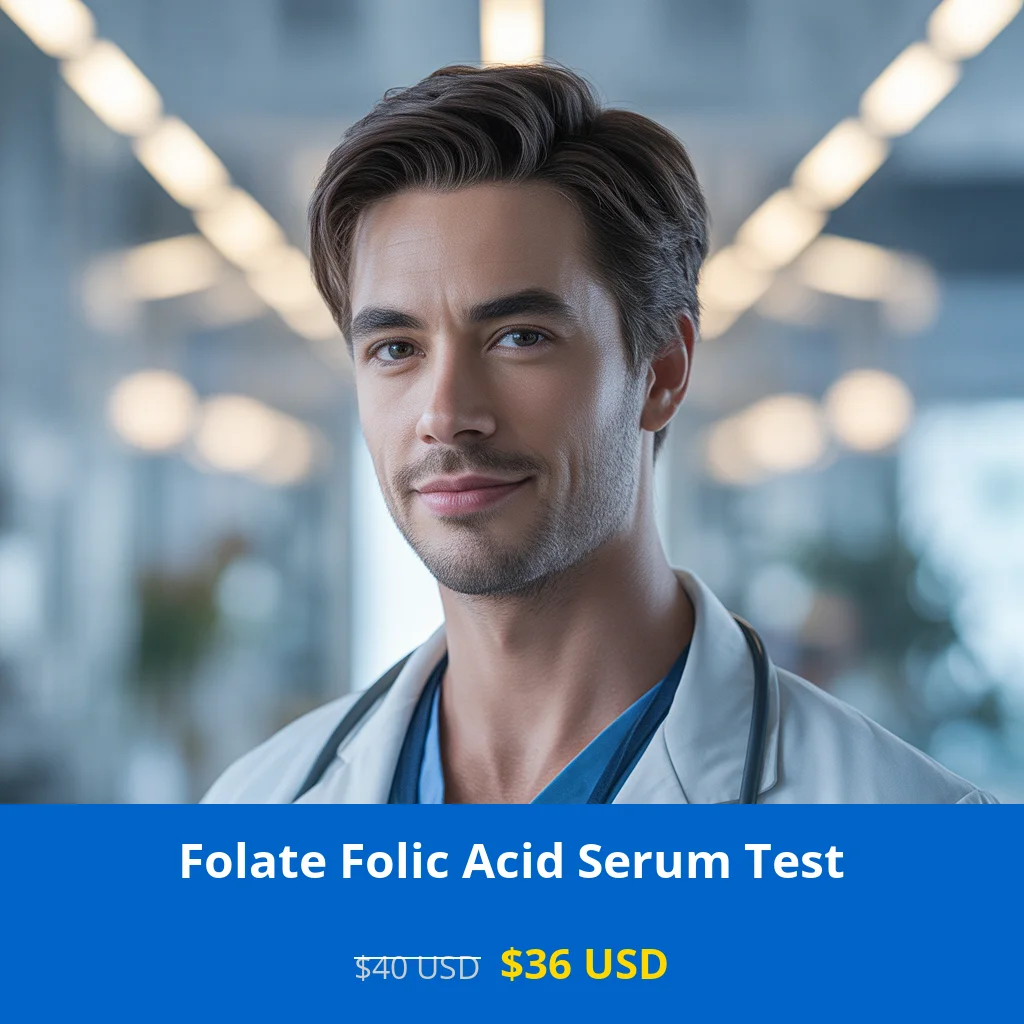 Get comprehensive Folate Folic Acid Serum testing for only $36 in USA. Essential vitamin B9 testing helps detect anemia