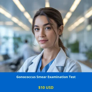 Get accurate Gonococcus Smear Examination Test for only $10 in USA. Rapid gonorrhea detection using Gram stain method. Available in New York