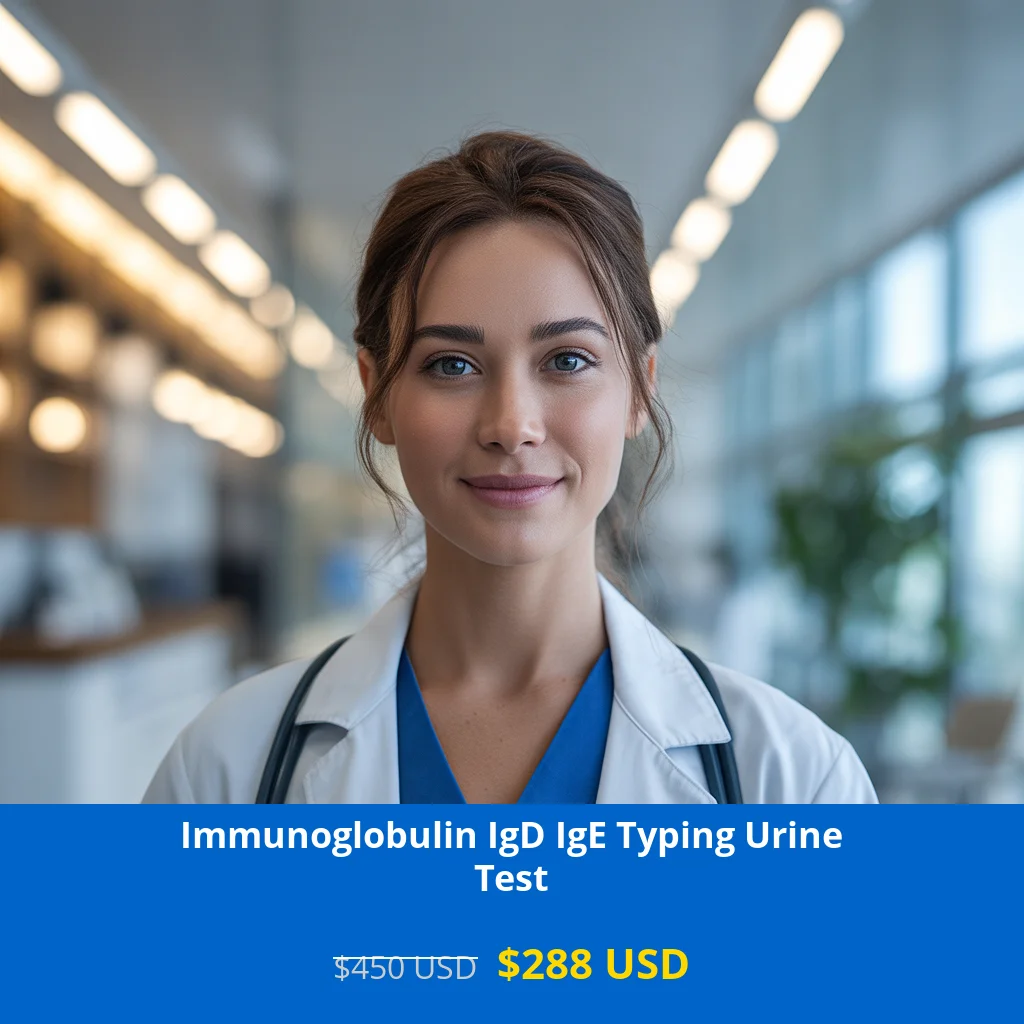 Get comprehensive Immunoglobulin IgD IgE Typing Urine Test for only $288 USD in USA. Detect immunodeficiency disorders through advanced urine protein analysis. Available in New York