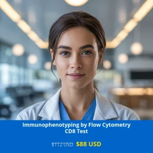 Get comprehensive CD8 T-cell analysis with our Immunophenotyping by Flow Cytometry test for only $88 USD. Same-day results available across major US cities including New York