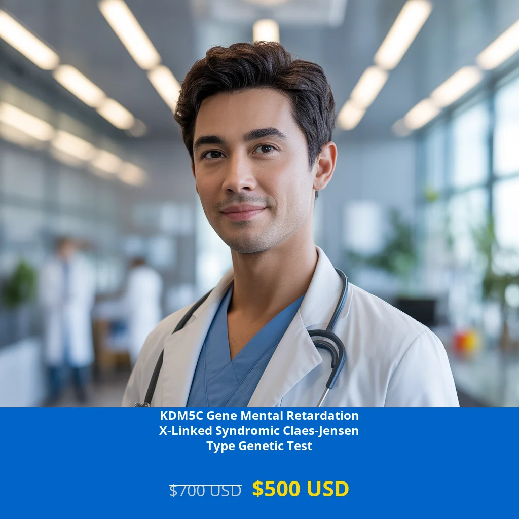 Get comprehensive KDM5C Gene Mental Retardation X-Linked Syndromic Claes-Jensen Type NGS Genetic DNA Test for only $500 USD in USA. Advanced NGS technology detects mutations causing intellectual disability and neurological symptoms. Available in New York