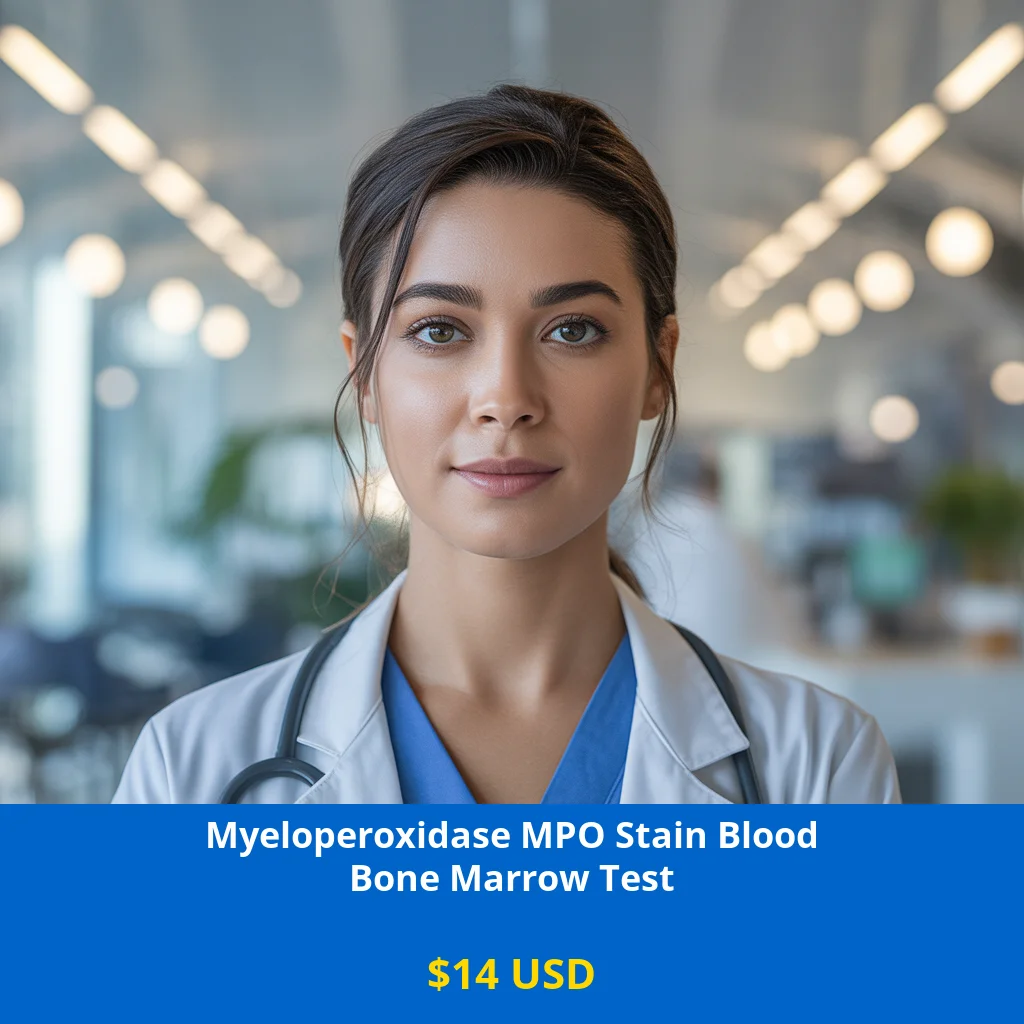 Get comprehensive Myeloperoxidase MPO Stain testing for leukemia diagnosis at only $14 in USA. Essential hematology test available in New York