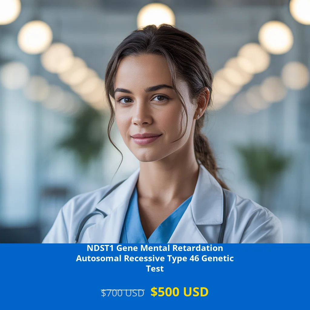 Get comprehensive NDST1 Gene Mental Retardation Autosomal Recessive Type 46 NGS Genetic DNA Test for only $500 USD. Advanced next-generation sequencing technology detects mutations causing intellectual disability. Available across USA including New York