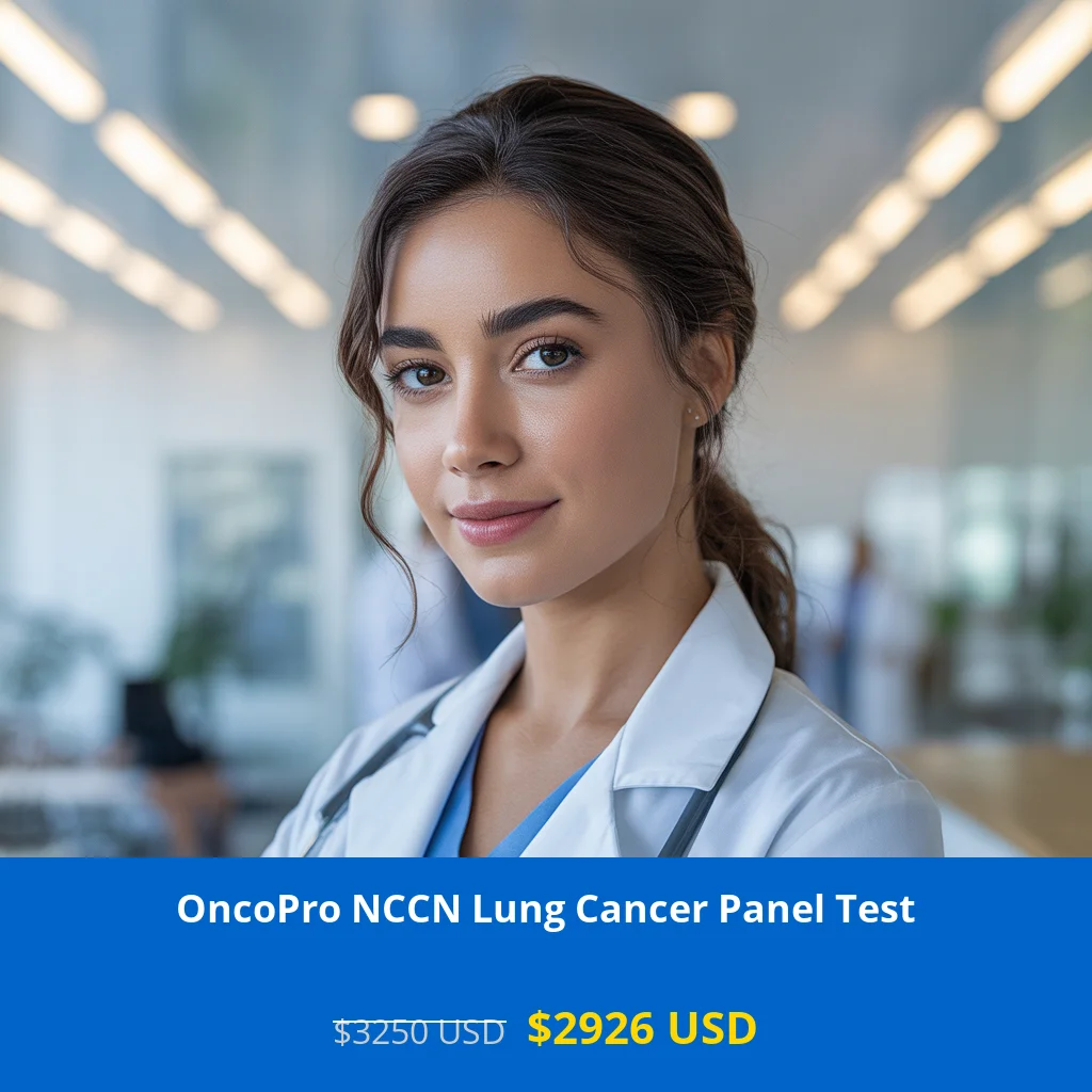 Get comprehensive lung cancer genetic testing with the OncoPro NCCN Lung Cancer Panel Test for only $2926 USD. Advanced NGS testing detects key mutations in EGFR