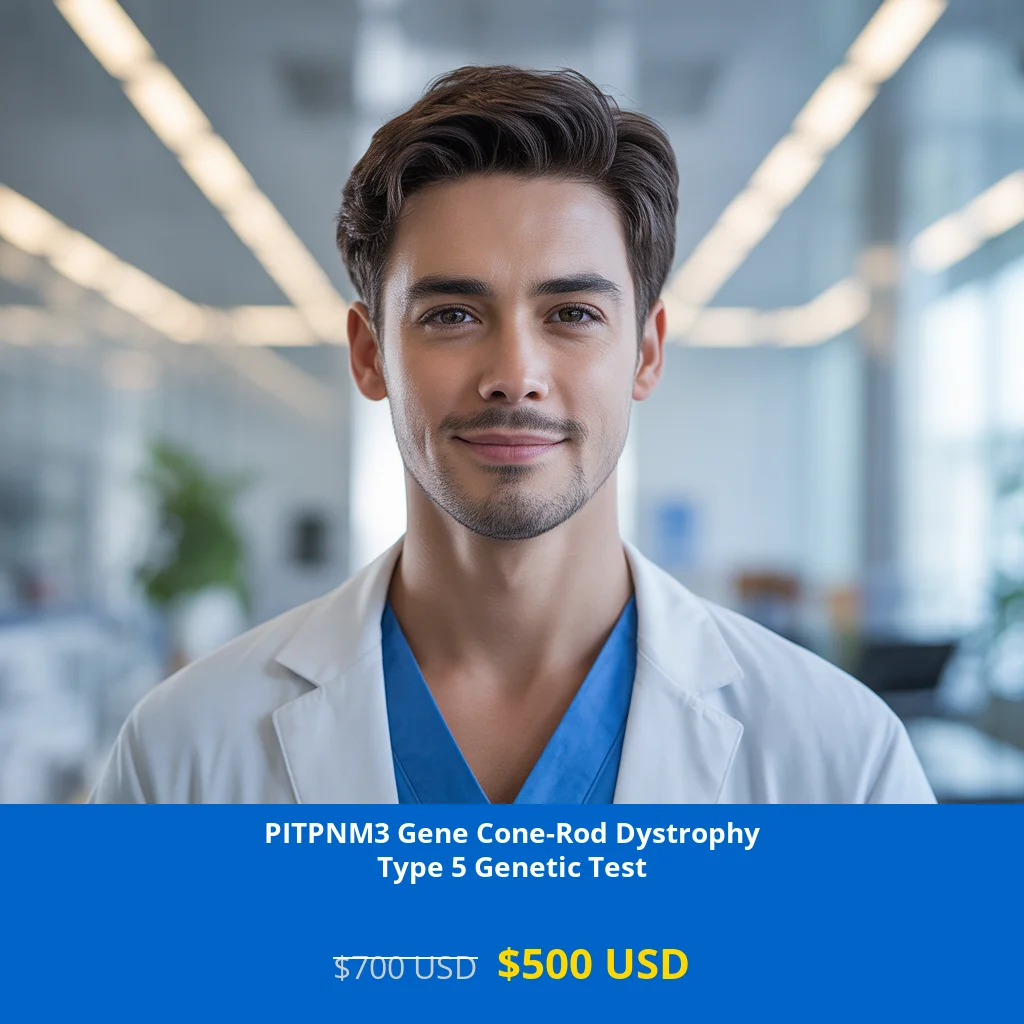 Get comprehensive PITPNM3 Gene Cone-Rod Dystrophy Type 5 NGS Genetic DNA testing for $500 USD in USA. Advanced NGS technology detects inherited retinal disorders. Available in New York