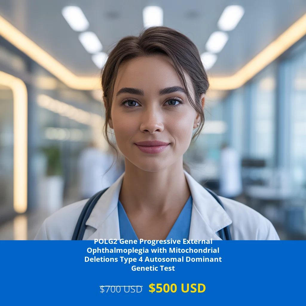 Comprehensive POLG2 Gene Progressive External Ophthalmoplegia with Mitochondrial Deletions Type 4 Autosomal Dominant NGS Genetic DNA Test available for $500 USD. Advanced neurological disorder diagnosis using Next Generation Sequencing technology. Book your test today in major US cities including New York