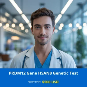 Get comprehensive PRDM12 Gene HSAN8 NGS Genetic DNA testing for hereditary sensory neuropathy type 8. Advanced NGS technology detects mutations causing neurological disorders. Special discount price $500 USD (regular $700). Available nationwide in major cities including New York