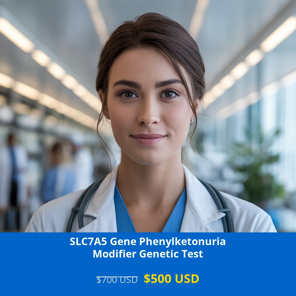 Get comprehensive SLC7A5 Gene Phenylketonuria Modifier NGS Genetic DNA Testing for $500 USD in USA. Advanced NGS technology detects metabolic disorder risk factors. Available in New York